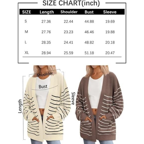 Womens Oversized Cardigans Soft Knit Cardigan Sweater with Pockets - Picture 7 of 7